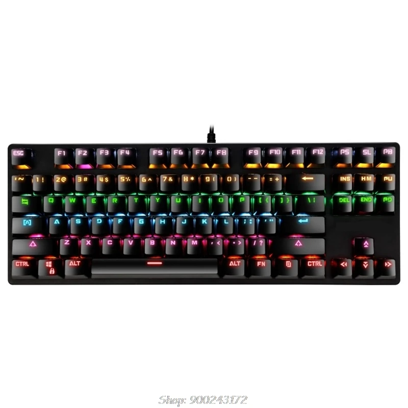 

Mechanical Keyboard 87 Keys Switch Wired Gaming Keyboards with RGB Backlight for Tablet Desktop Russian Sticker O30 20 Dropship