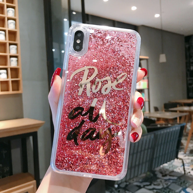 Самый продаваемый текстовый зыбучий песок прозрачный ТПУ защитный чехол для