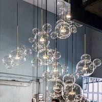modern led pendant lights living room bar clear glass ball magic bean molecule island lights pendant lighting fixtures