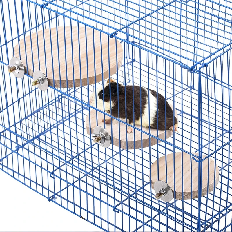 P15D 5Pcs Natural Wood Hamster Stand Platform Rat Activity Playground Chinchilla Cage Accessories with Washers for Birds | Дом и сад