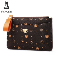 foxer pvc leather card holder womens mini coin packet ladies key bag small bus id card wallet light clutch bag fashion purse