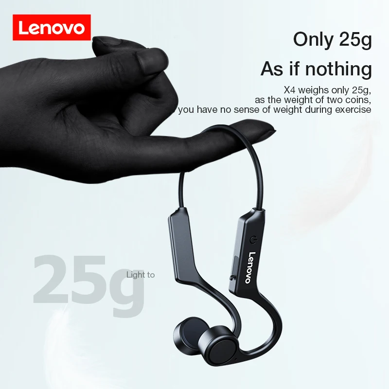 

Lenovo X4 Bone Conduction Bluetooth Earphone Sport Running Waterproof Wireless Bluetooth Headphone 2021 New Designed