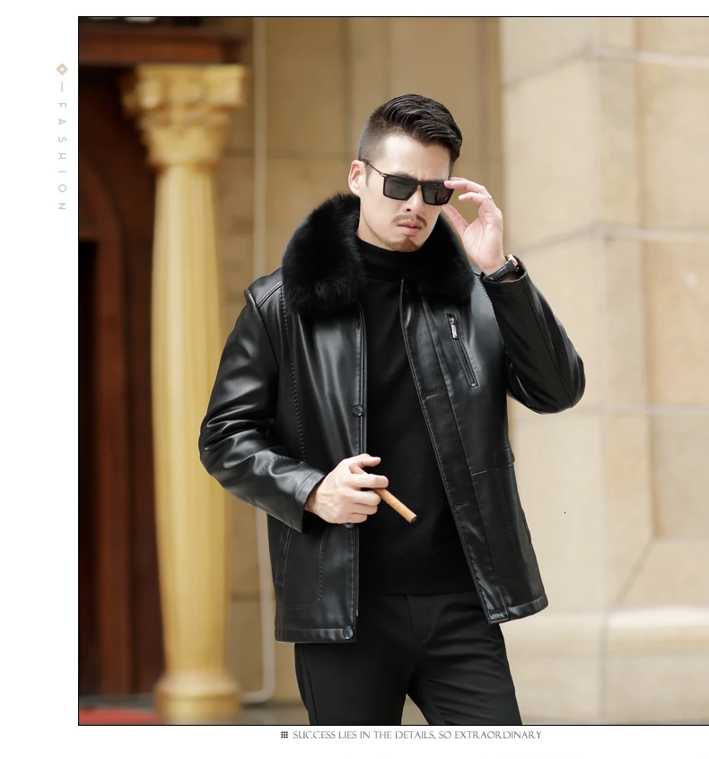 NEW Youth Winter Fur Leather Jacket Mens Plus Size Suede Leather Jackets Men Faux Fur Thick Warm Long Suede Jacket zipper