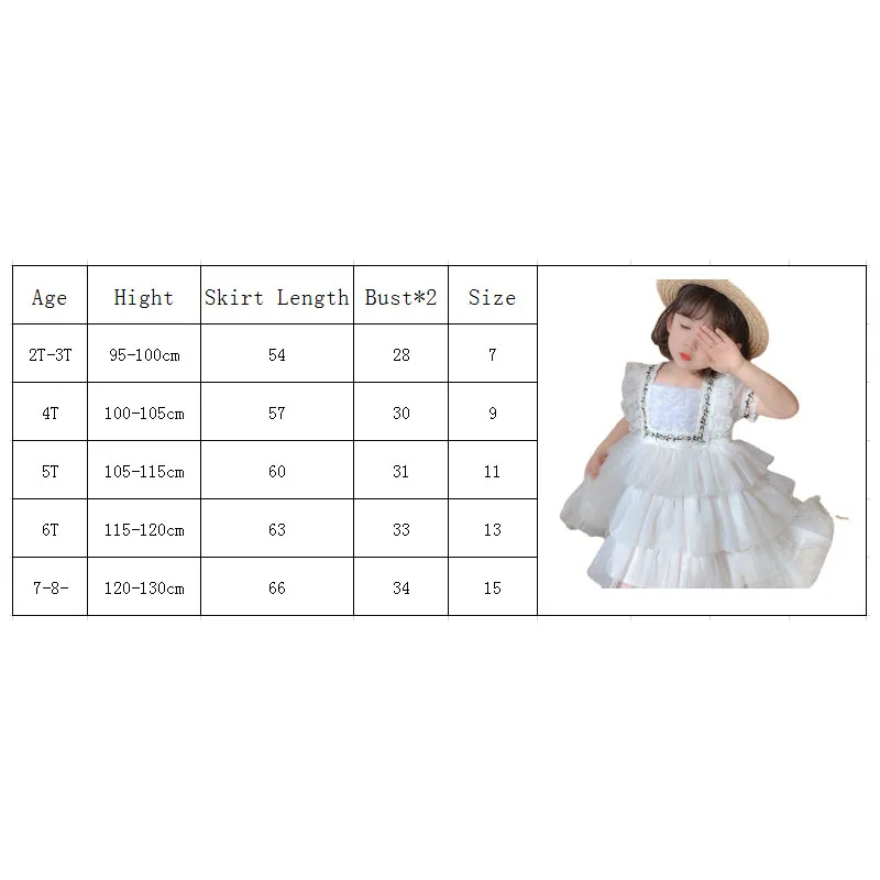 

Little Girls Elegant Princess Dresses Summer Costume Kids White Tulle Mesh Fluffy Sweet Tutu Dress Girl Clothing Casual New