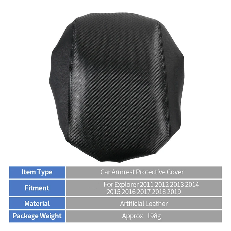 

Carbon Fiber Car Armrest Storage Box Cover Protector for Ford Explorer 2011-2018 Accessories