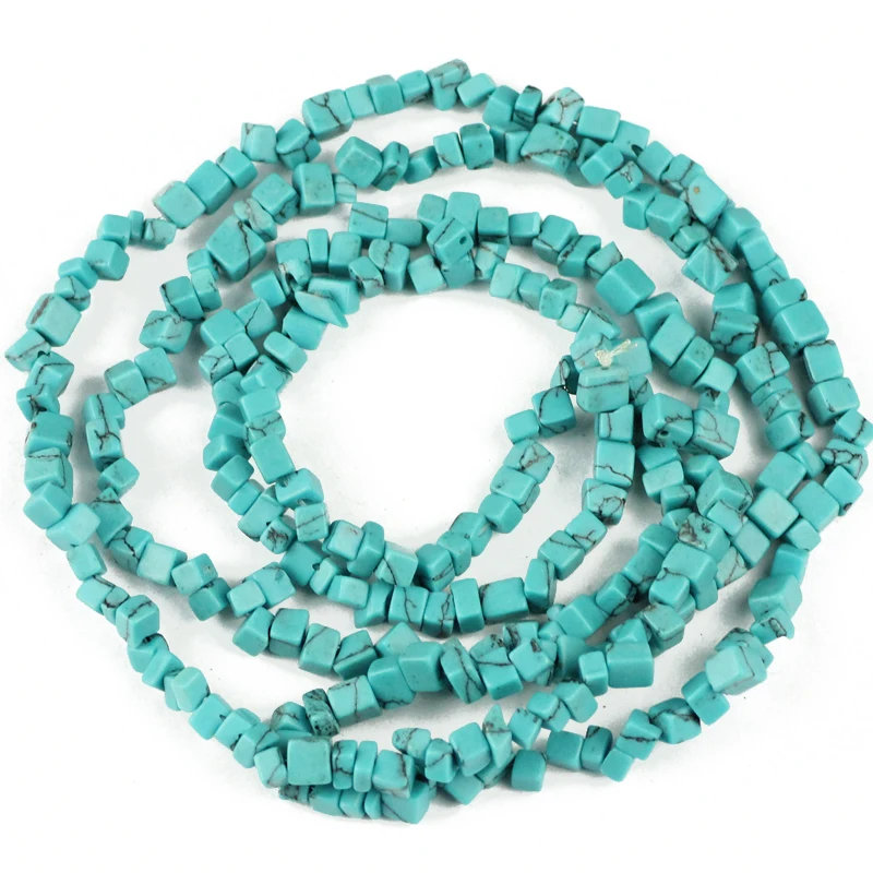 

YHBZRET Irregular Natural Imports Blue Turquoises Gravel Chips Stone Beads For Jewelry Making 86cm strand bracelets Necklace DIY