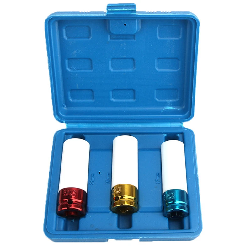 Набор ударных гаек 3 шт. тонкие универсальные гайки 1/2 дюйма 17 мм 19 21 для