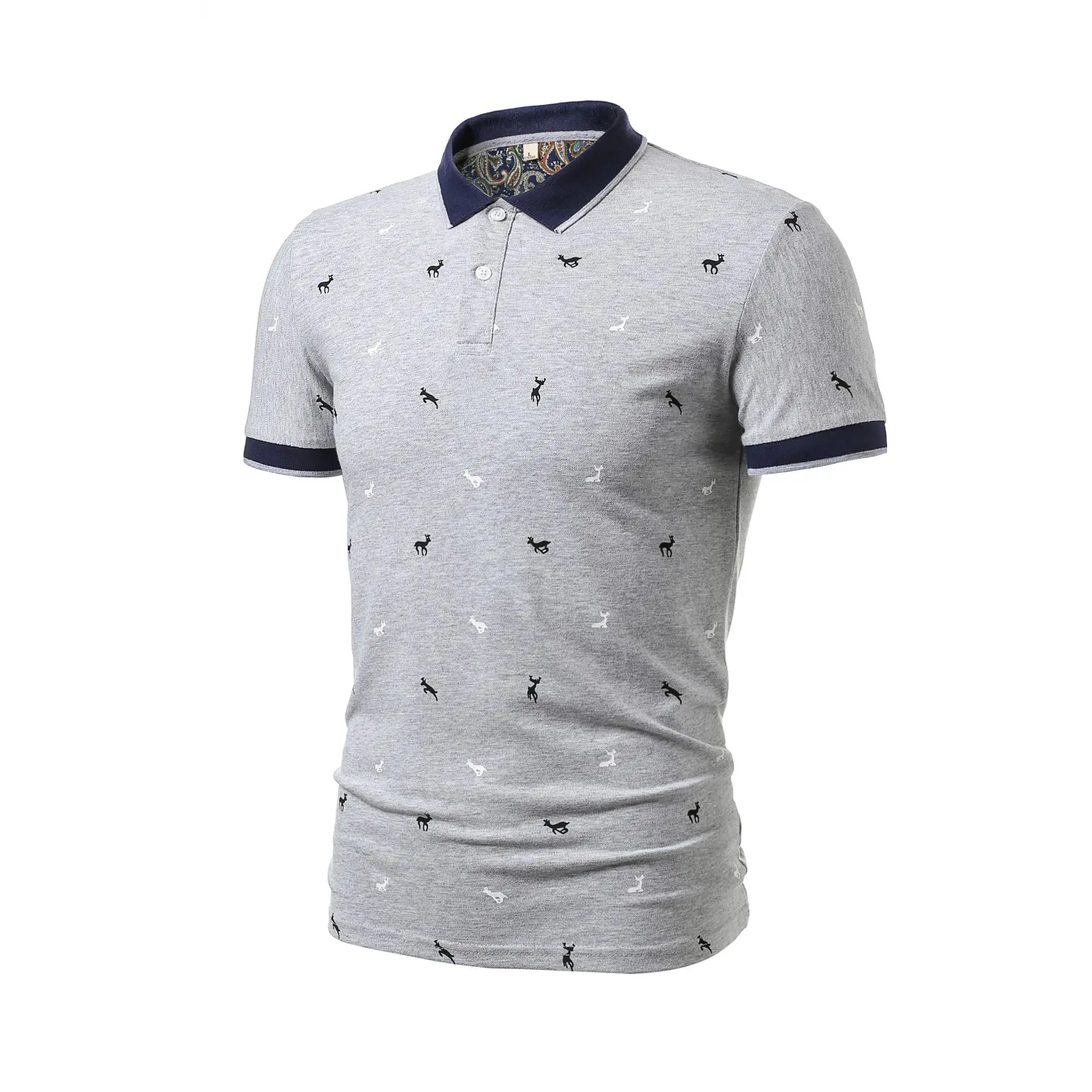 Новая рубашка поло с короткими рукавами Мужская Летняя Повседневная хлопковая