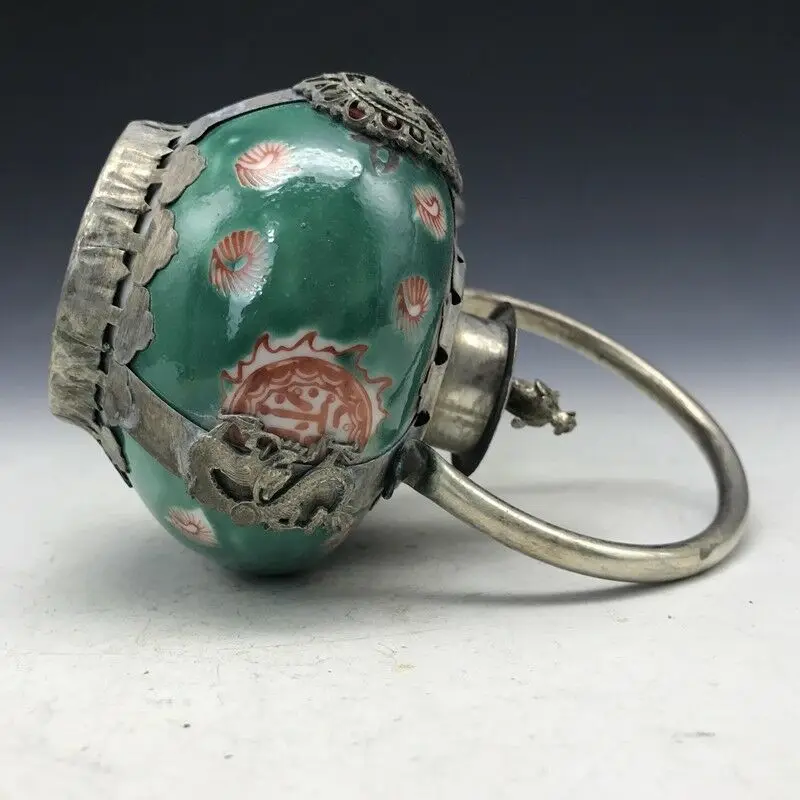 Коллекция из Китая тибетский серебряный ручная резьба животные обезьянка Броня