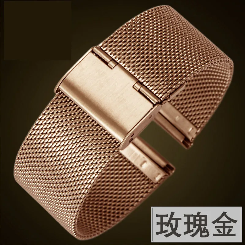 Браслет из нержавеющей стали для часов металлический Спортивный сетчатый