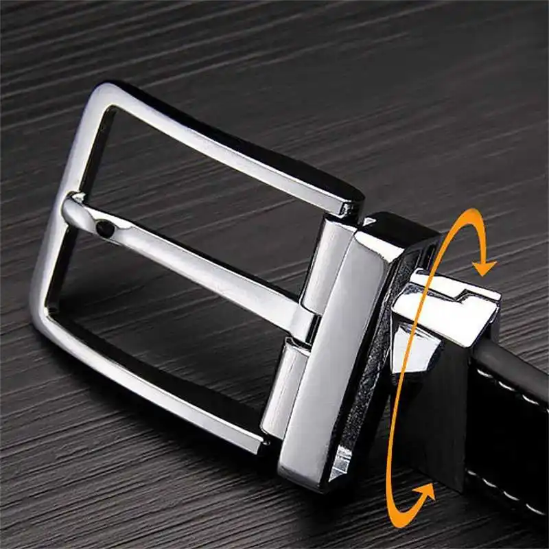 

Cow Reversible Genuine Leather Men Belts Quality Buckle Cowskin Belts Man Belt