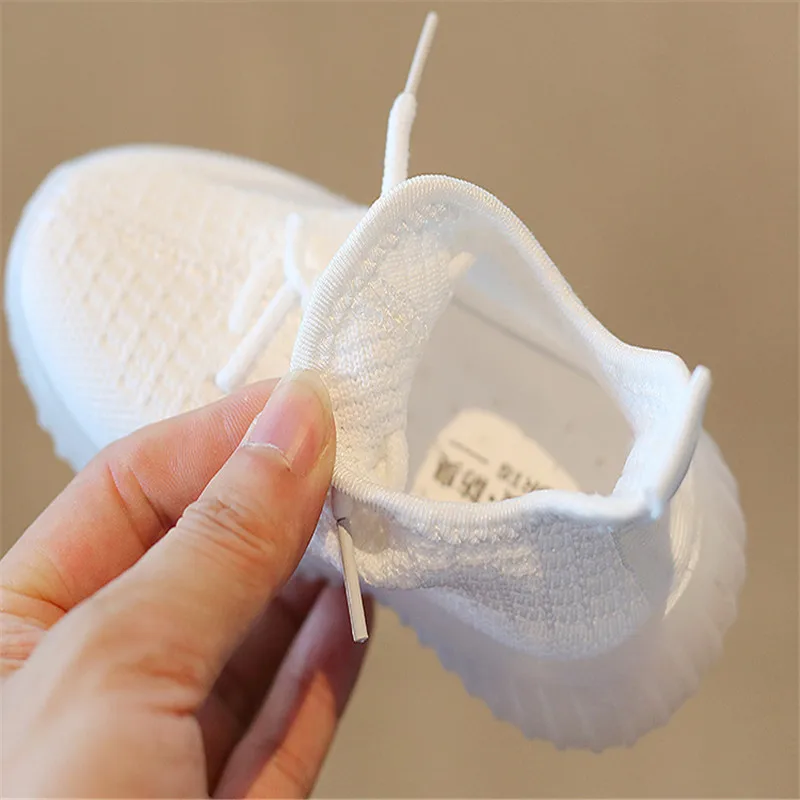 

Children casual shoes Kids white Sneaker Mesh Boys Girls Baby Running Soft Bottom Canvas yellow black Casual Sports Sneakers