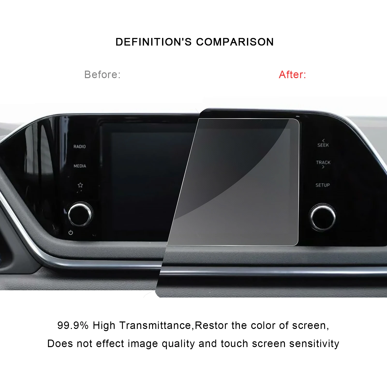 ruiya for sonata viii 2020 8 inch car navigation touch center pet screen protector auto interior accessories 195122mm free global shipping