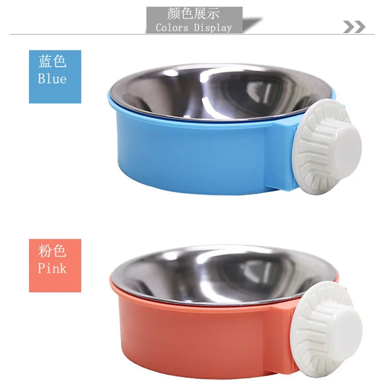 Подвесная миска для домашних животных кормушка собак питьевая из нержавеющей