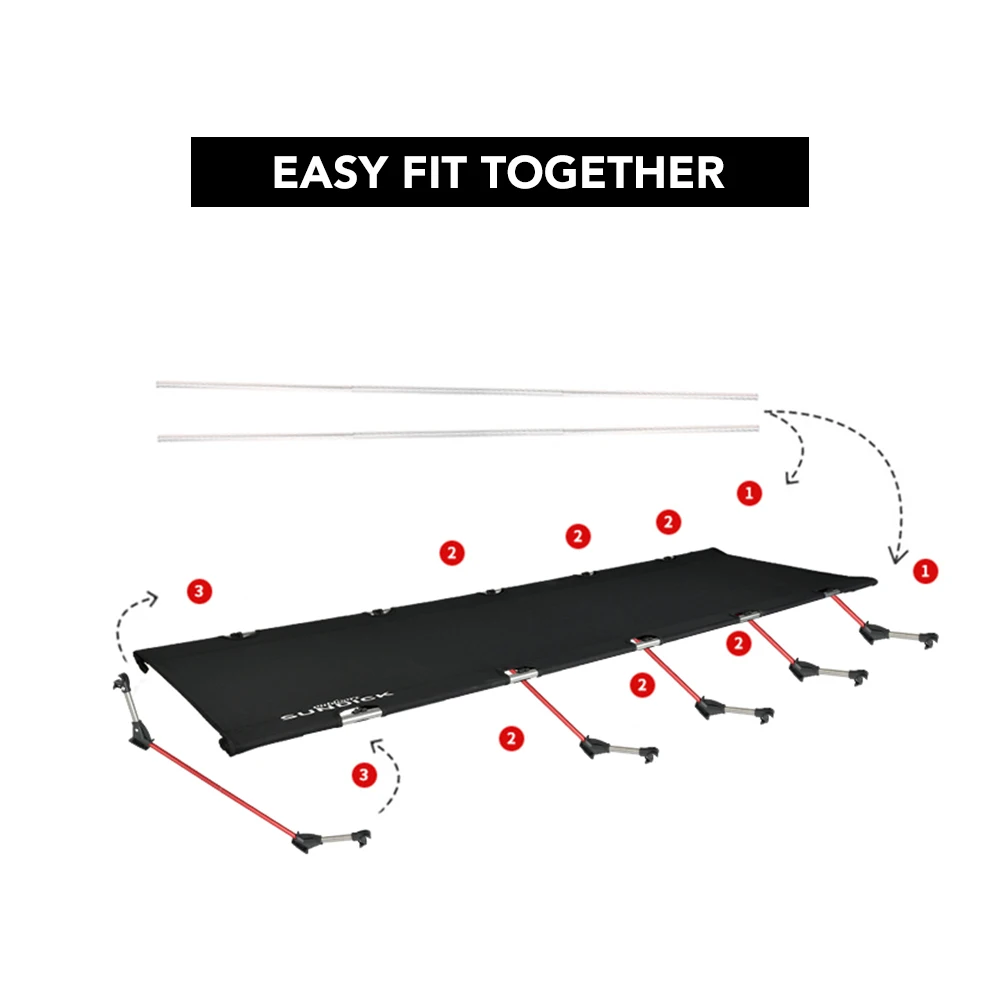 Складная кровать для кемпинга алюминиевая прочная удобная портативная отдыха на