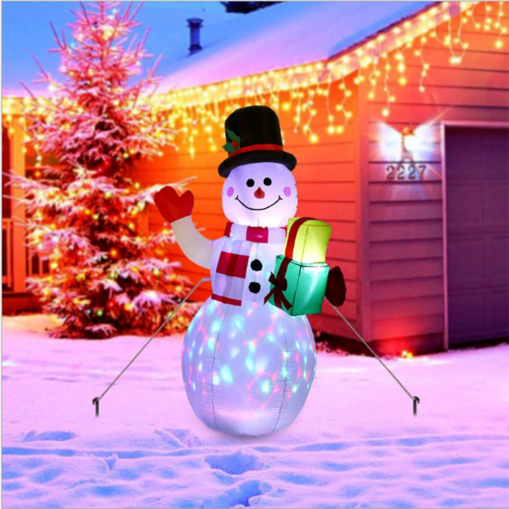 

LED Illuminated Inflatable Snowman Model Snowman Air Pump Inflatable Toys Christmas New Year Party Ornament Indoor Outdoor Decor