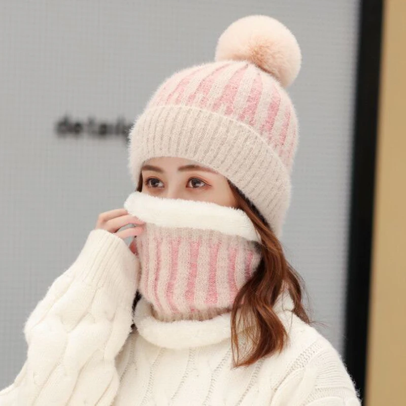 Женская Теплая Шапка бини зимние шапки для верховой езды зимняя женская вязаная