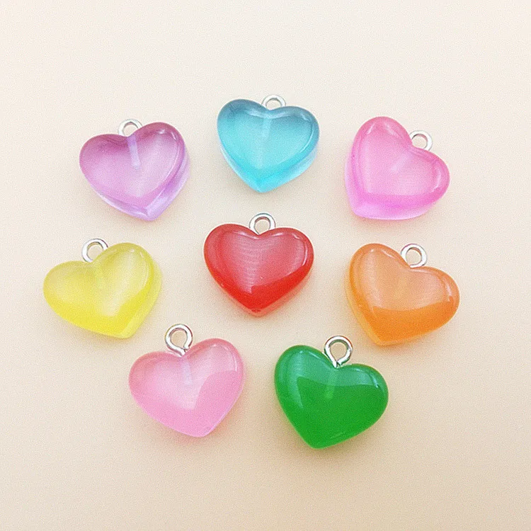 

Japan And Korea Summer Popular Crystal Heart Resin Bracelet Necklace DIY Beautiful Jewelry Pendant For Woman and Children Gift