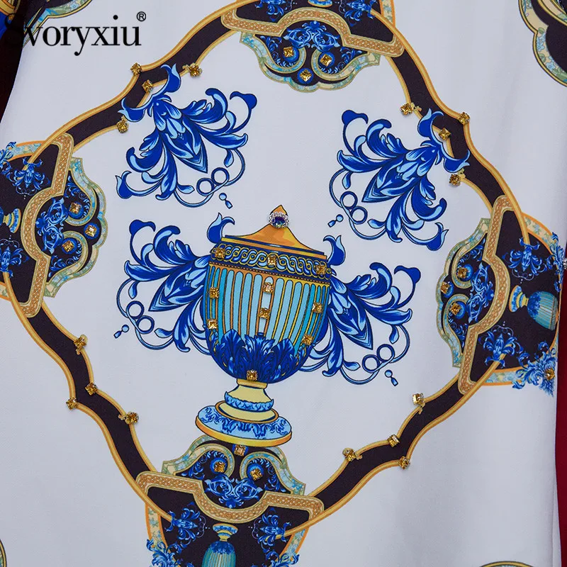 

Svoryxiu Designer Summer Short Sleeve Dress Women's Fashion Crystal Diamond Flower Print Short Dresses Vestdios 2021New
