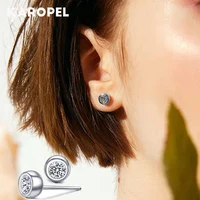 925 sterling silver white cz stone round stud earrings for women vintage fashion crystal zircon earring party jewelry gifts
