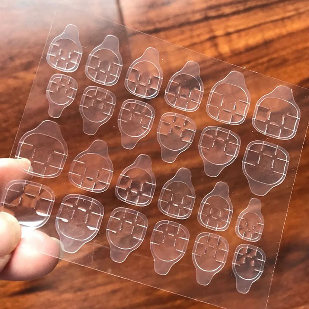 Lazy Nail Art sticker DIY 24 шт. желе двухсторонняя лента для дизайна ногтей переводная
