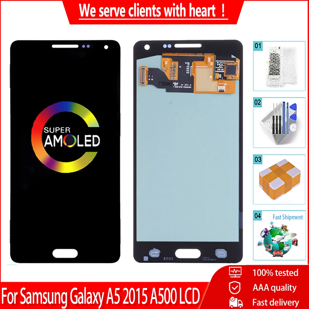 5 0 &quotOrig AMOLED для Samsung Galaxy A5 2015 A500 A500F A500H A500M ЖК-дисплей с сенсорным экраном