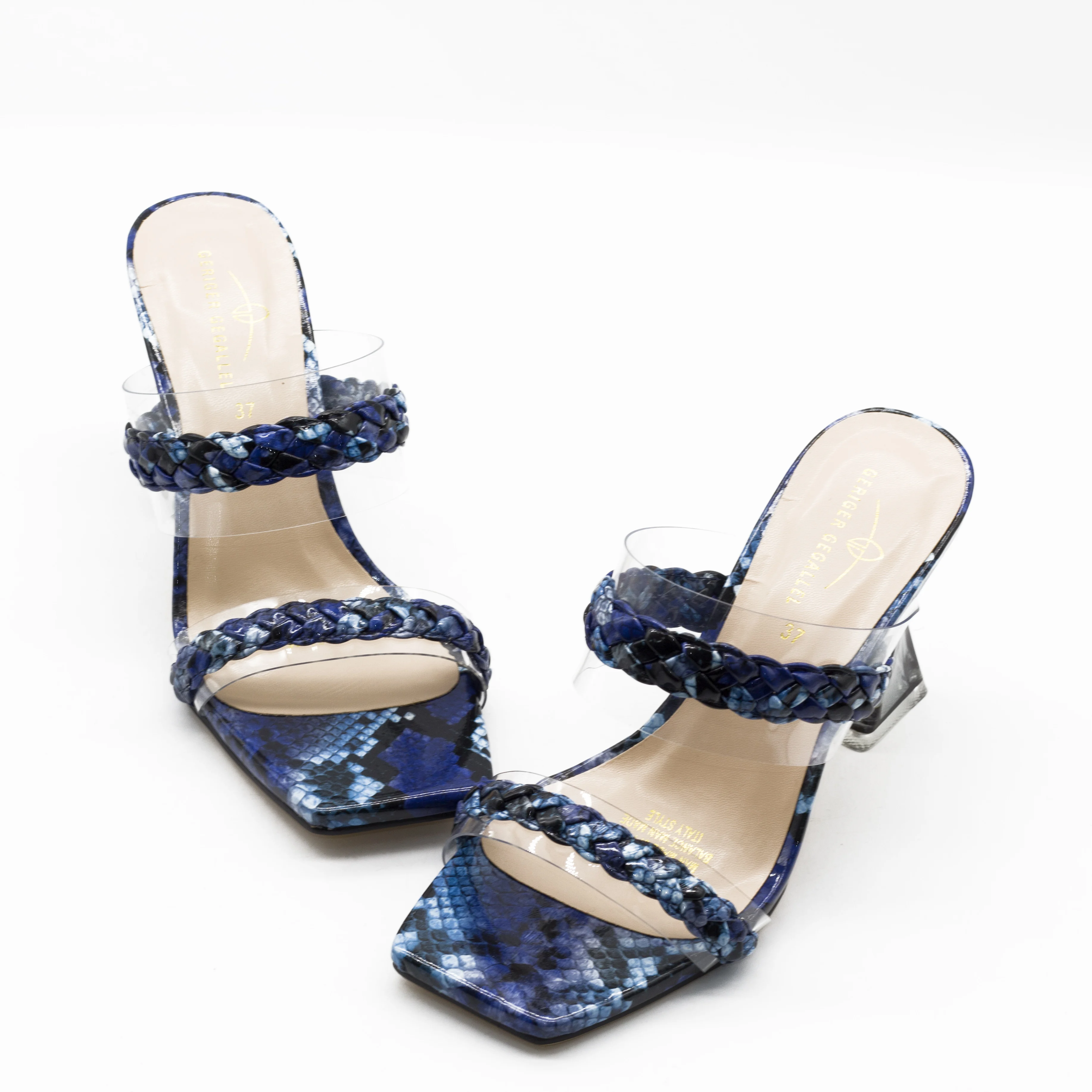 Summer Women Shoes Mules M854-6 Fashion Clear Heels for Party Dress Shoes PVC Jelly Sandals Women