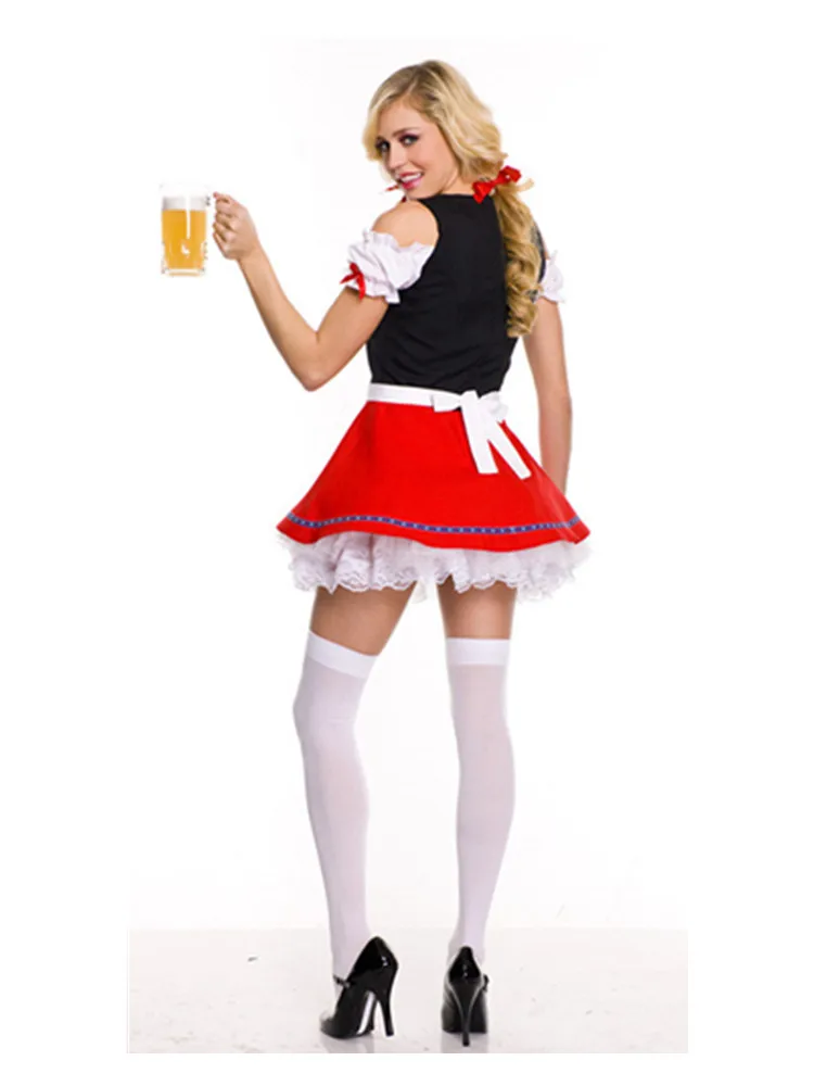 Униформа для взрослых пивная горничная официантка костюм карнавала Октоберфест