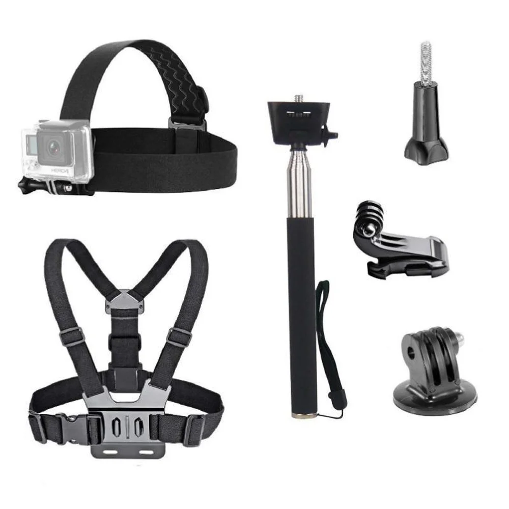 

Action camera kit accessories for go pro hero 9 8 7 6 5 4 kit Eken H9R H6S adjustable harness chest strap headband