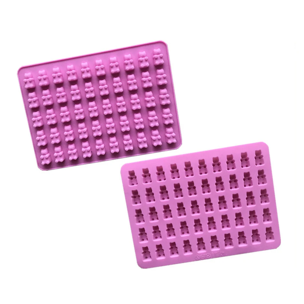 New Colorful 50 Cavity Cartoon Animals Silicone Grids Gummy Bear Chocolate Mold Cute Candy Maker Ice Tray Jelly Mould Cake Tools