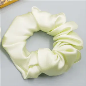FruitGreen Модные женские милые резинки для волос шириной 3,5 см из чистого шелка, милые резинки для волос, OL, базовый держатель для конского хвоста - Цвет: FruitGreen