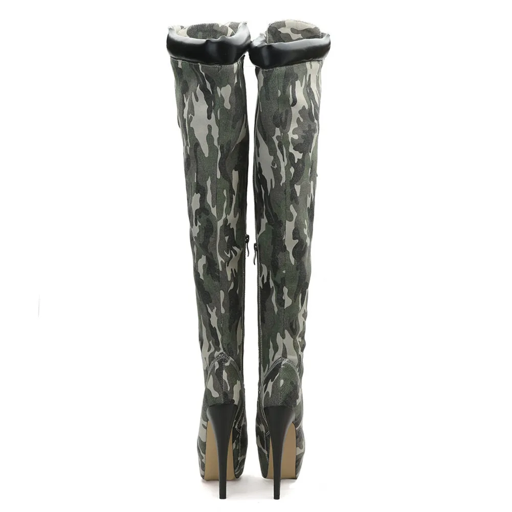 Plus Size 34-47 Ladies Cross Tied Party Over The Knee Boots Sexy Thin High Heels Thigh High Boots Women Party Shoes Woman