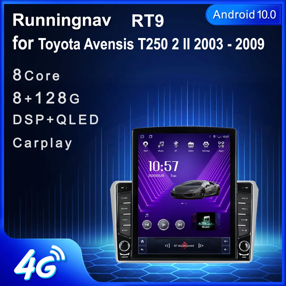 

Runningnav для Toyota Avensis T250 2 II 2003 2004-2005 Tesla Тип Android автомобильное радио мультимедийный видеоплеер навигация GPS