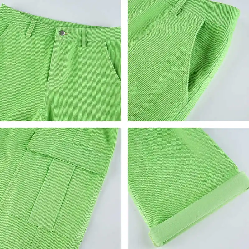 

Streetwear Solid Corduroy Y2K Wide Leg Sweatpants Winter Pants Women 90s Harajuku High Waist Long Straight Trousers Female
