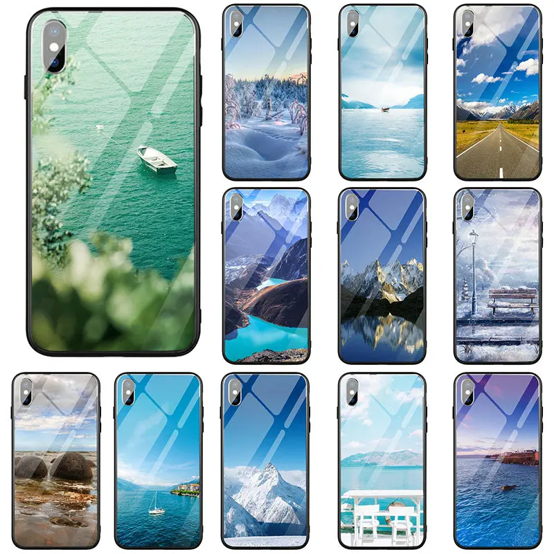 Чехлы для мобильных телефонов из закаленного стекла iPhone 5 5S SE 2020 X XR XS 11 12 Pro Max 7 6 6s 8