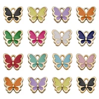 40pcslot multicolor enamel butterfly charm for jewelry making supplies cute alloy pendant womens bracelet necklace accessories