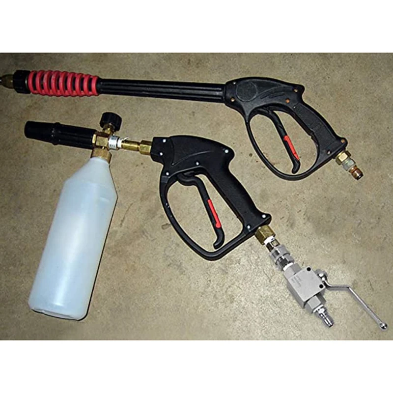 

Stainless Steel High Pressure Washer Shut-Off Ball Valve Kit with 3/8Inch Quick Connect for Power Washer Hose, 4500 PSI