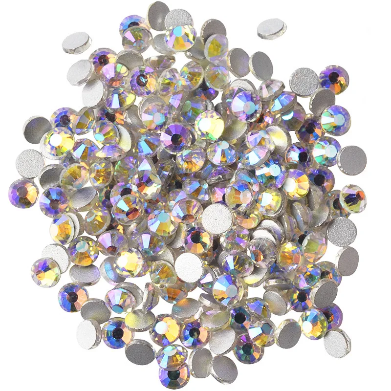 

1440Pcs/Pack SS3-SS20 3D Colorful AB Rhinestones Nail Art Accessories Flat Bottom Crystal Diamond Gem DIY Manicure Decorations