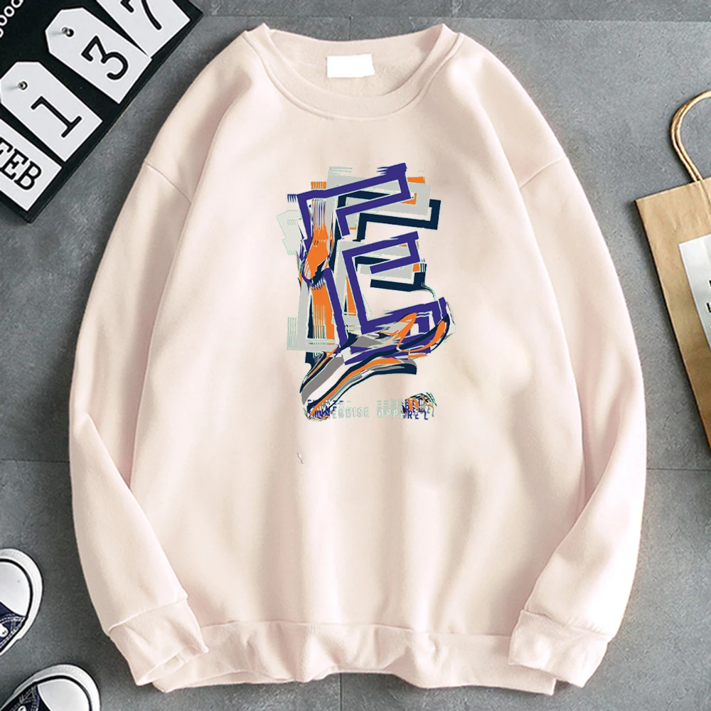 

Graffiti Letters Print Womans Sweatshirts Autumn Crewneck Top Creativity Hip Hop Hoodie Fashion High Quality Female Hoodies