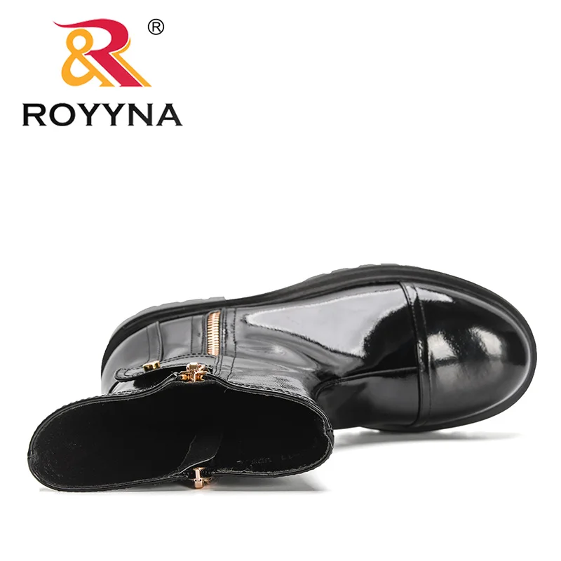 ROYYNA 2022 New Designers Chelsea Boots Women's Ankle Boots British Style Zipper Boots Ladies Round Toe Winter Shoes Flat Bootes