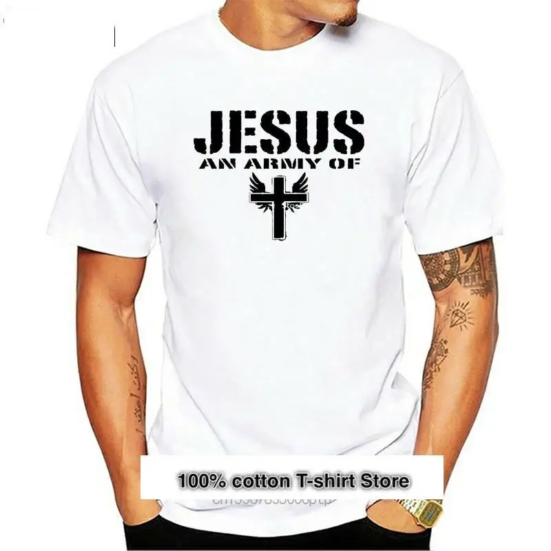 

Camiseta informal de verano para hombre, camisa de manga corta, verde, Militar del Ejército de EE. UU., Jesús, 2018