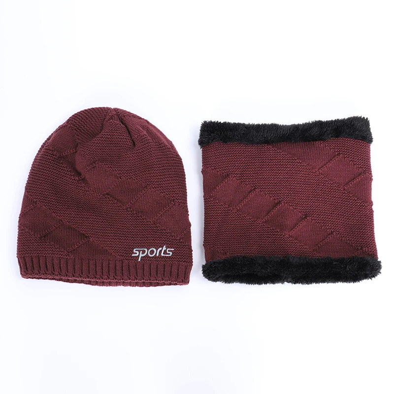 2019 классическая мужская зимняя вязаная шапка шарф набор Спортивная повседневная