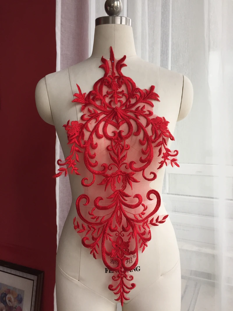 1 шт. 61X29 см цвета слоновой кости Красный искусственный шелк свадебное платье