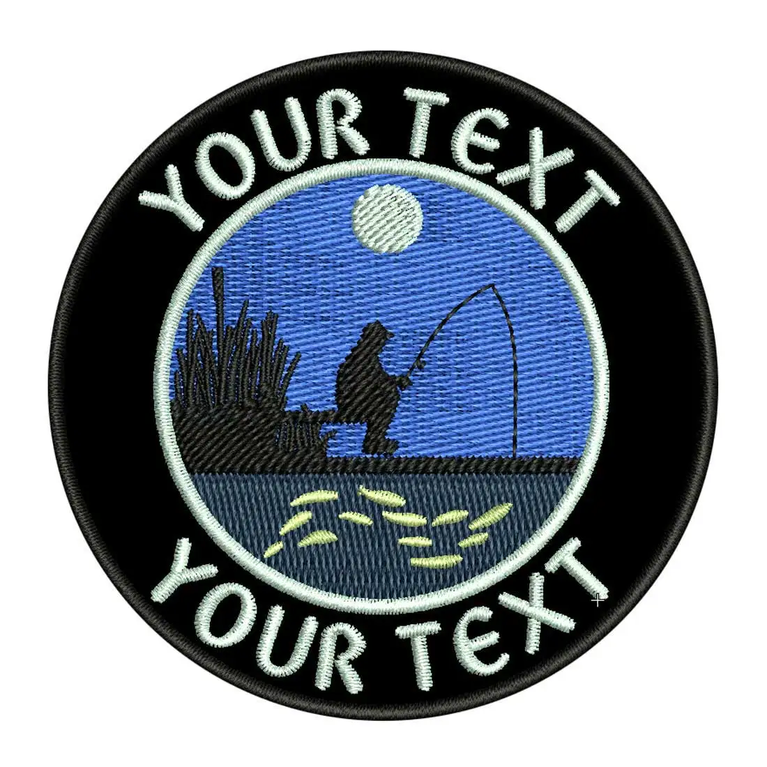 Пользовательская вышитая бирка с именем для рыбалки нашивка помощью утюга на