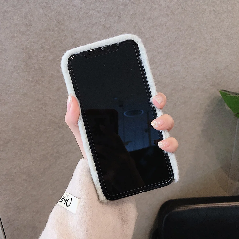Зимний теплый плюшевый чехол для телефона для iPhone XS Max XR X 11 Pro Max милый кот пушистый меховой чехол для iPhone 6 6S 7 8 Plus чехол s