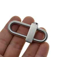 super strong heavy duty matte brushed stainless steel oval slide locking snap lock carabiner keychains fob edc lanyard diy