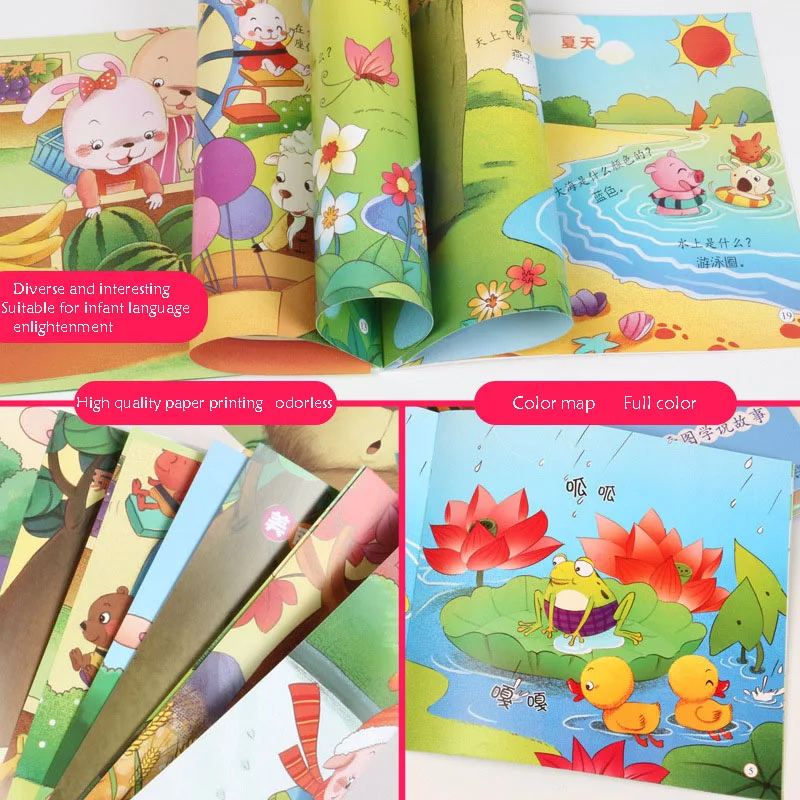 10 Volumes/Baby Learning Enlightenment Books 1-3 Years Old Children Cognitive Reading Puzzle Early Education Picture Book |