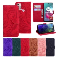 embossed leather case for motorola moto e7 power g30 edge s g play one fusion plus e6 g8 coque heavy duty protection stand cover