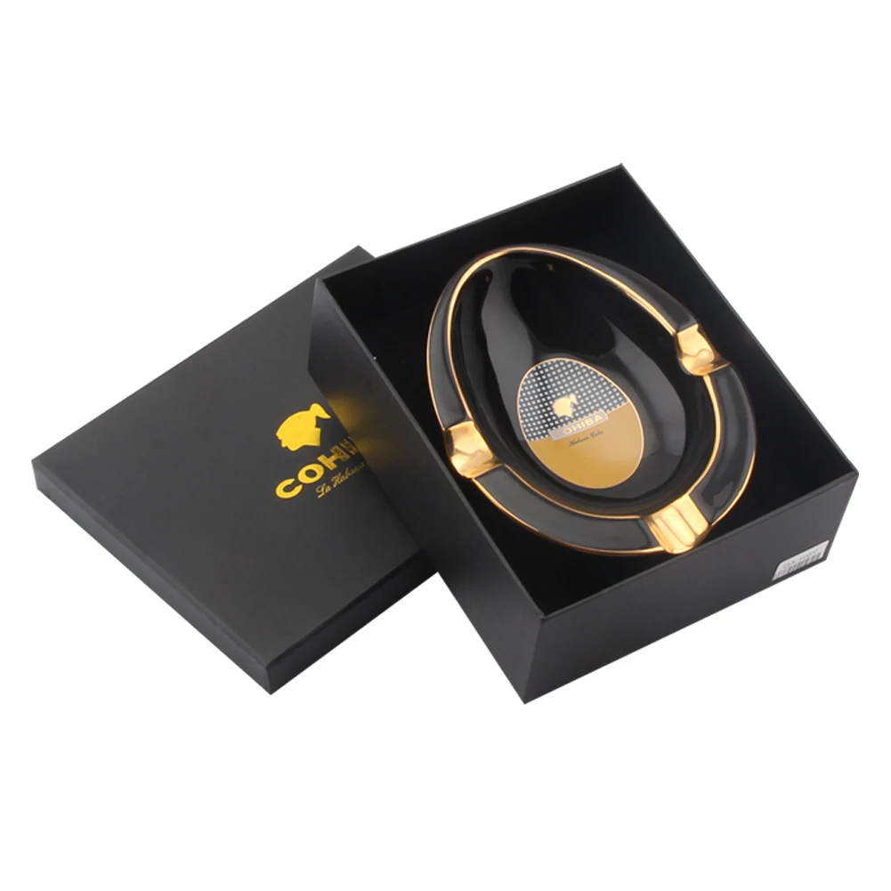 Круглая пепельница для сигар COHIBA портативный керамический держатель подставка