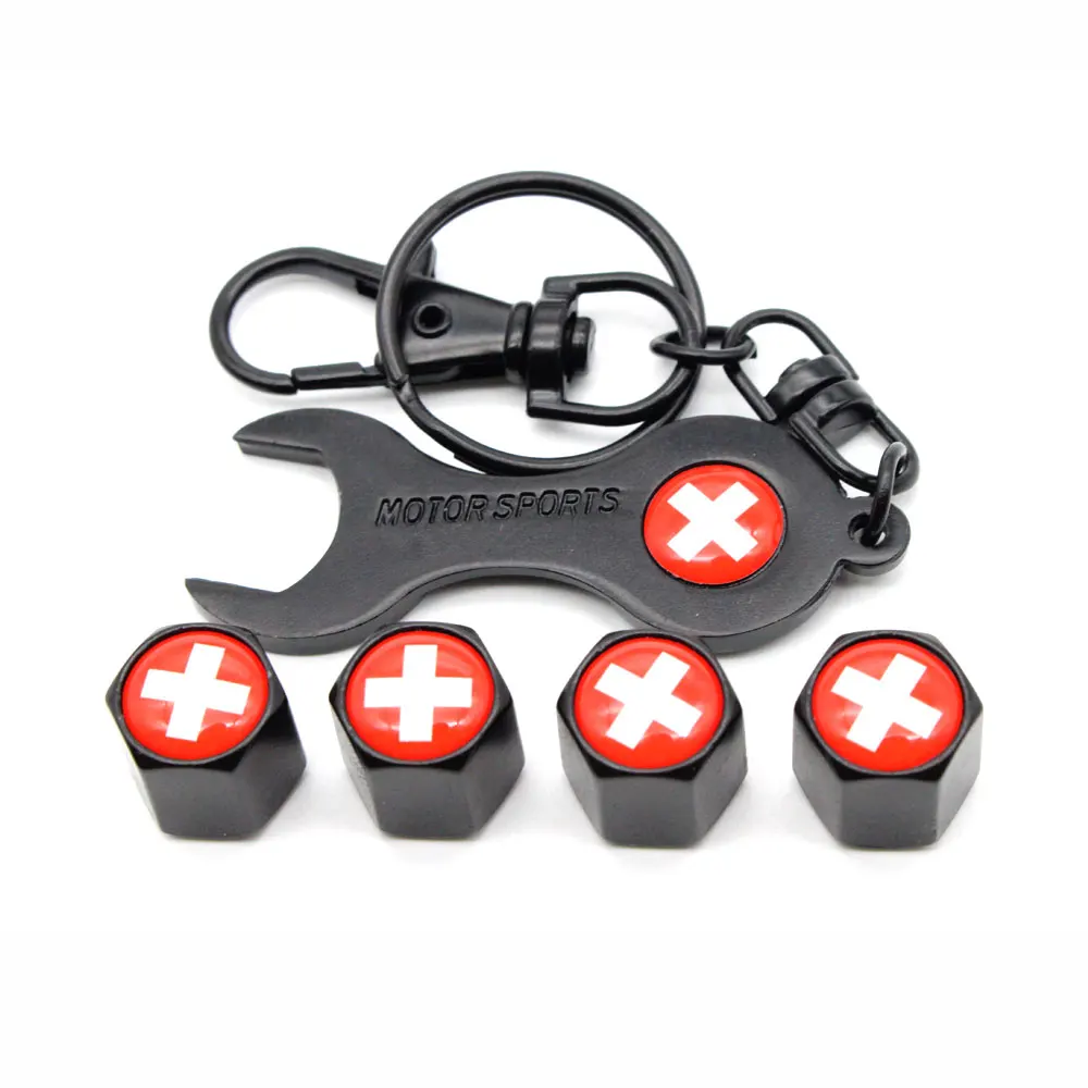 5 шт./компл. герб против кражи в швейцарском стиле с флагом колпачки воздушных